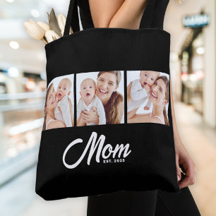 Mom Established Schrift Schwarz 3 Foto-Tasche