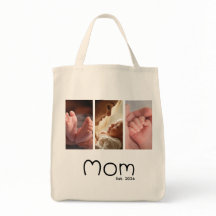 Mom Established Schrift Weiß 3 Foto-Tasche