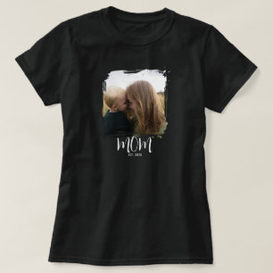 Mom Established Schriftzug Foto T-Shirt