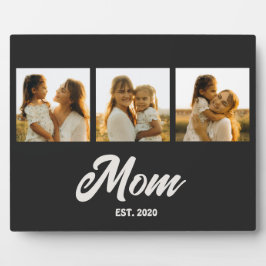 Mom Established Script Black 3 Photo Fotoplatte