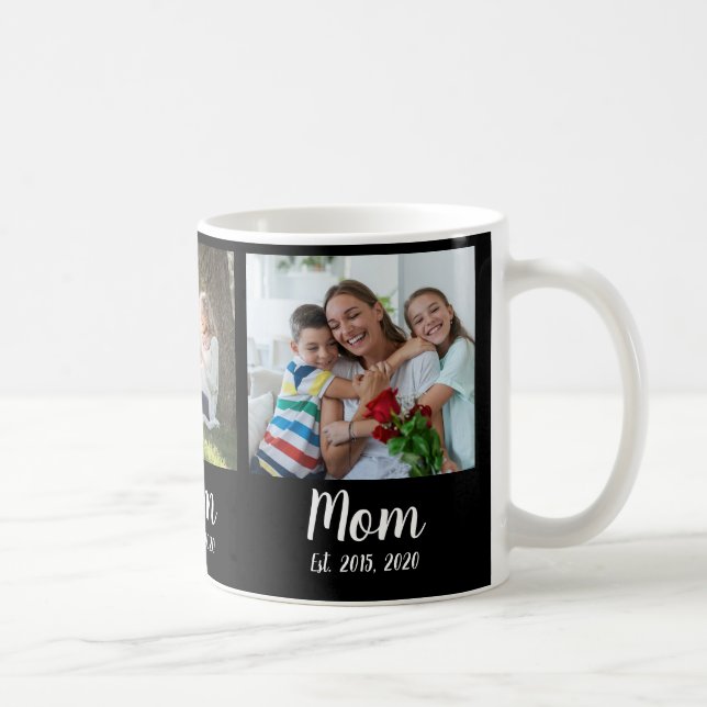 Mom Established Script Black 3 Photo Kaffeetasse (Rechts)