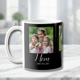 Mom Established Script Black 3 Photo Kaffeetasse