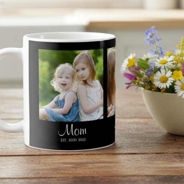 Mom Established Script Black 3 Photo Kaffeetasse (Von Creator hochgeladen)