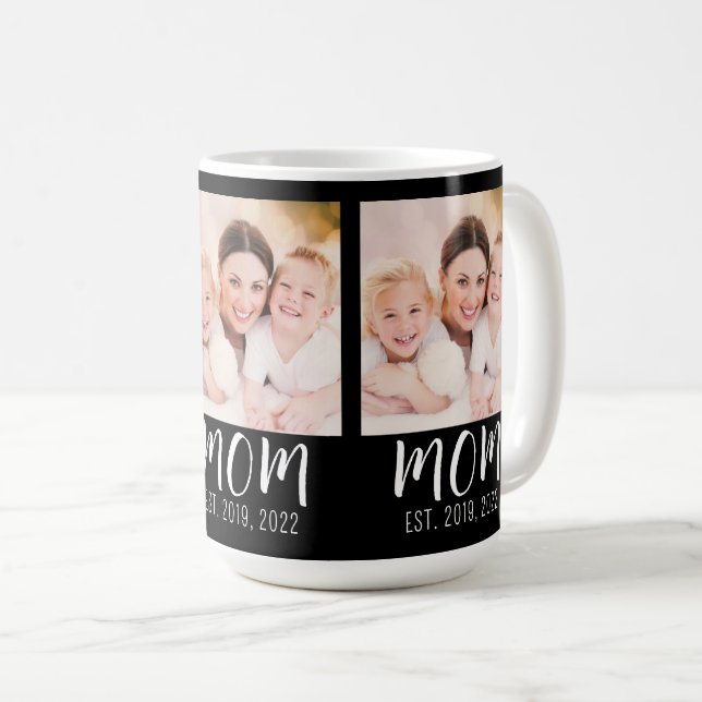 Mom Established Script Black 3 Photo  Kaffeetasse (VorderseiteRechts)