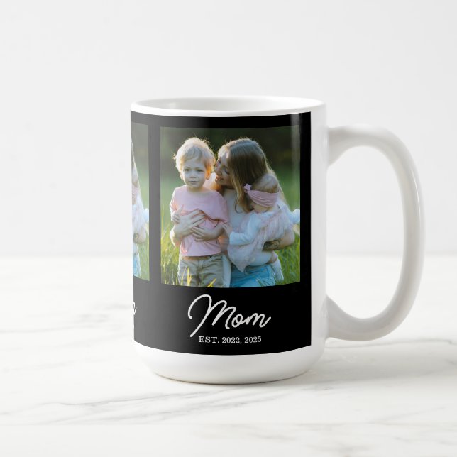 Mom Established Script Black 3 Photo Kaffeetasse (Rechts)