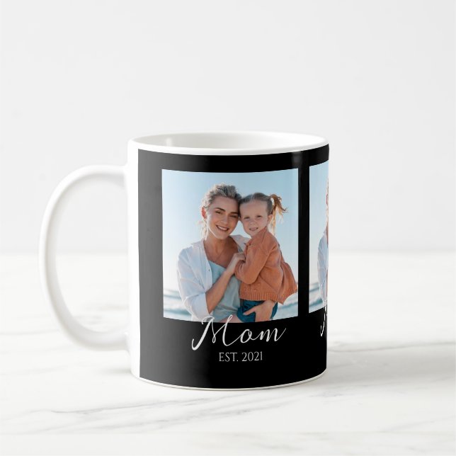 Mom Established Script Black 3 Photo  Kaffeetasse (Links)