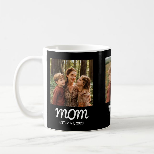 Mom Established Script Black 3 Photo Kaffeetasse (Links)