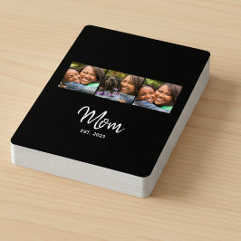Mom Established Script Black 3 Photo  Spielkarten