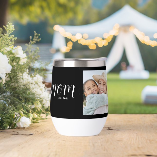 Mom Established Script Black Photo (Hochzeit)