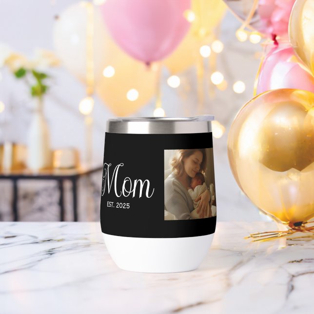 Mom Established Script Black Photo (Junggesellenabschied)