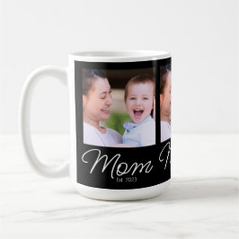 Mom Established Script Black Photo Kaffeetasse