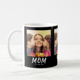 Mom Established Script Black Photo Kaffeetasse