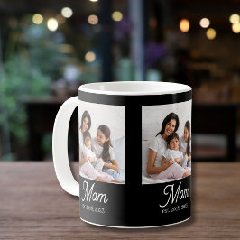 Mom Established Script Black Photo Kaffeetasse