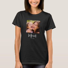 Mom Established Script Photo T-Shirt