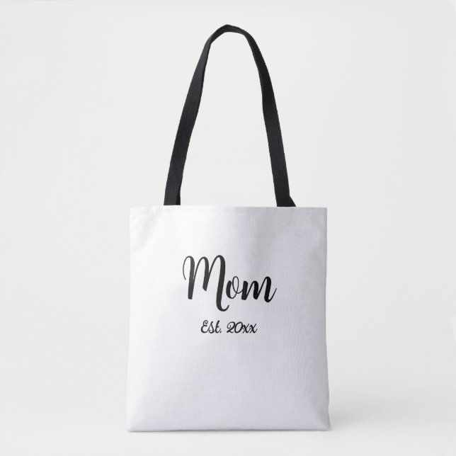 Mom Established Year New Mom Gift Tote (Vorderseite)