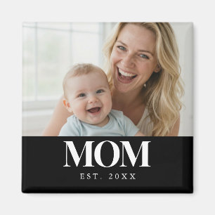 MOM Etablierte weiße Typografie-Foto-Geschenk Magnet