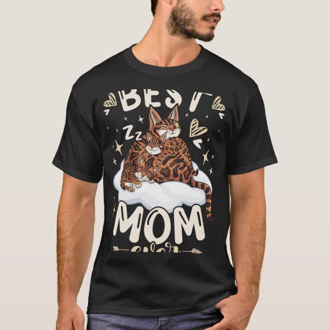 Mom Ever, Bengal Cat 2 Kittens, Mother's Day, Moth T-Shirt (Vorderseite)