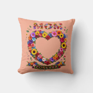 MOM Forever Floraler Herz-Kranz PNG - Farbige Wil Kissen