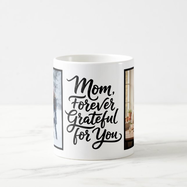 Mom Forever Grateful For You Soft Script 2 Photo Kaffeetasse (Mittel)