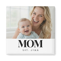 MOM Gegründet Schwarz-Typografie-Foto-Geschenk