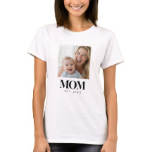 MOM Gegründet Schwarz-Typografie-Foto-Geschenk