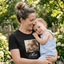 Mom Gegründet Schwarzes Elegantes Skript Foto