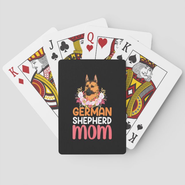 Mom German Shepard Shepherd Dog Spielkarten (Rückseite)