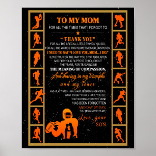 Mom Gift   Letter To My Mom Love From Your Son Poster