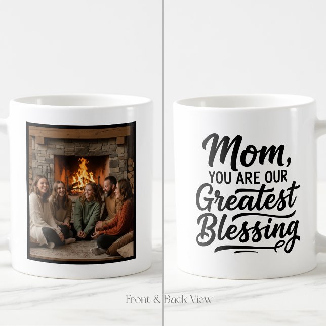 Mom Greatest Blessing Personalized 1 Photo Simple Kaffeetasse (Von Creator hochgeladen)