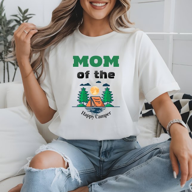 Mom Happy Camper T-Shirt Kids Birthday Party Tri-Blend Shirt (Von Creator hochgeladen)