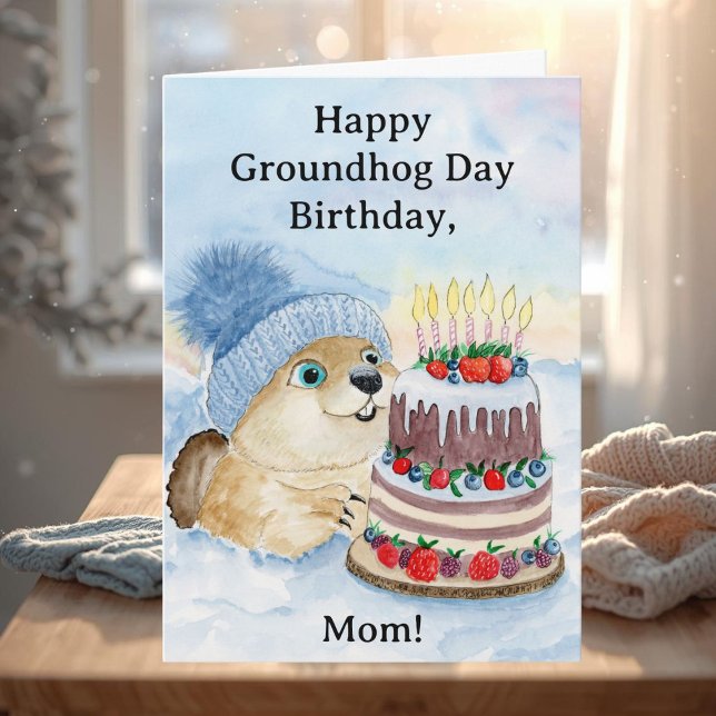 Mom Happy Groundhog Day Birthday  Karte (Von Creator hochgeladen)
