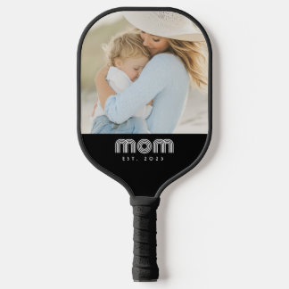 Mom hat ein unterhaltsames Skript-Foto erstellt Pickleball Schläger