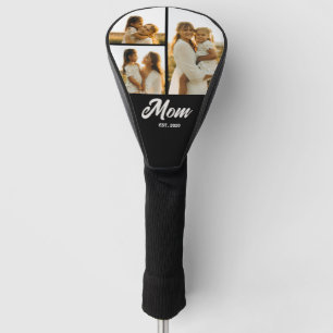 Mom hat es 3 Foto Schwarz festgelegt Skript Golf Headcover