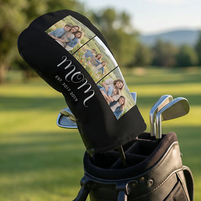Mom hat Modern Bold Script Schwarz 3 Foto eingeric Golf Headcover (Von Creator hochgeladen)