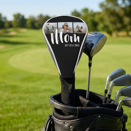 Mom hat modernes fettes Skript Schwarz 3 Foto eing Golf Headcover