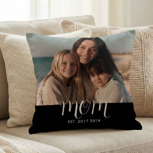 Mom hat modernes Schriftfoto eingerichtet Kissen