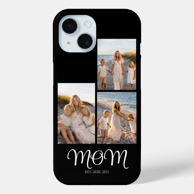 Mom hat Skript Schwarz 3 Foto Case-Mate iPhone Hülle (Rückseite)