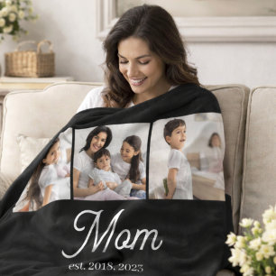 Mom hat Skript Schwarz 3 Foto Fleecedecke