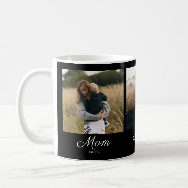 Mom hat Skript Schwarz 3 Foto Kaffeetasse (Links)