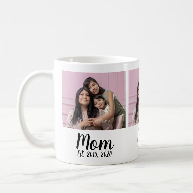 Mom hat Skript Schwarz 3 Foto Kaffeetasse (Links)