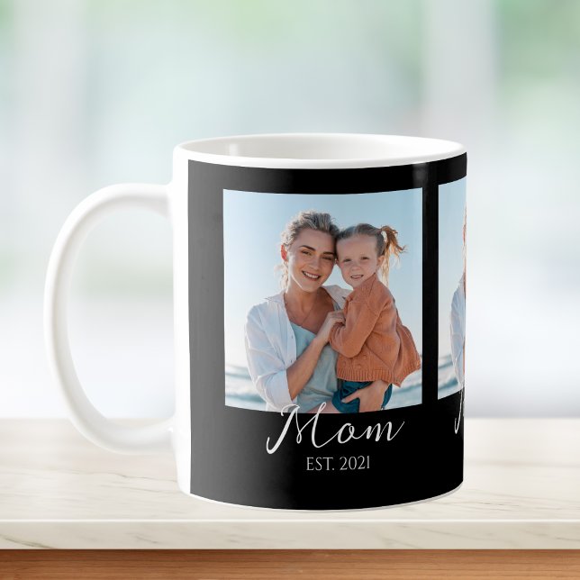 Mom hat Skript Schwarz 3 Foto  Kaffeetasse (Von Creator hochgeladen)