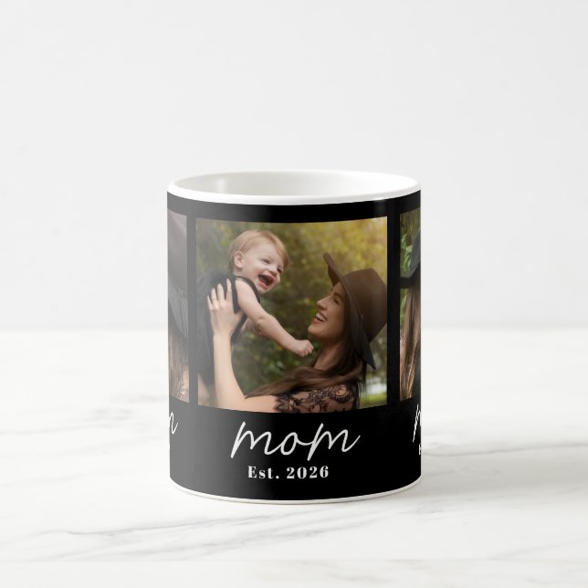 Mom hat Skript Schwarz 3 Foto  Kaffeetasse (Mittel)