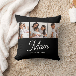 Mom hat Skript Schwarz 3 Foto Kissen