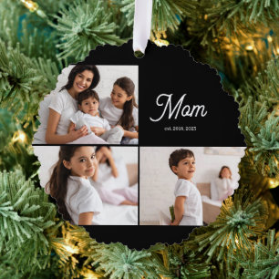 Mom hat Skript Schwarz 3 Foto Ornament Karte