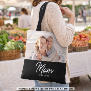 Mom hat Skript Schwarz Foto