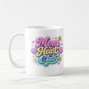 Mom Heart Club Retro Groovy Floral  Kaffeetasse