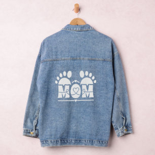 MOM Herz Fußabdruck Jeansjacke