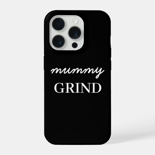Mom Hustle Modern Script Black Mother's Day iPhone Hülle (Rückseite)