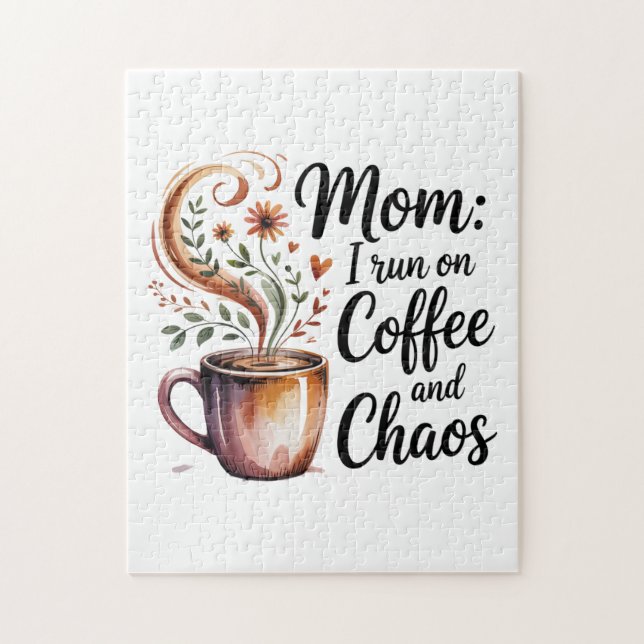 Mom I Run On Coffee And Chaos Puzzle (Vertikal)