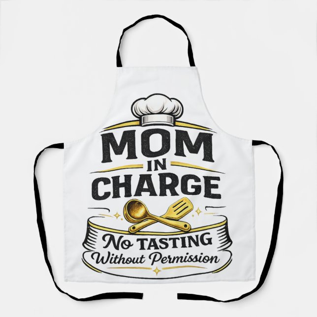 Mom In Charge Funny Kitchen Boss Gift   Schürze (Vorderseite)